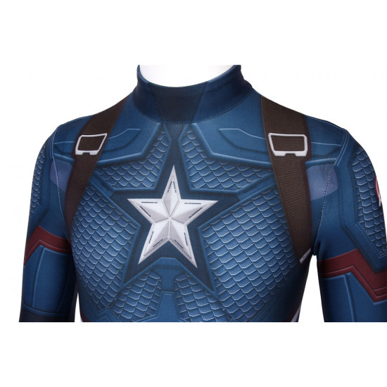 Avengers: Endgame Captain America Kids 3D Zentai Jumpsuit