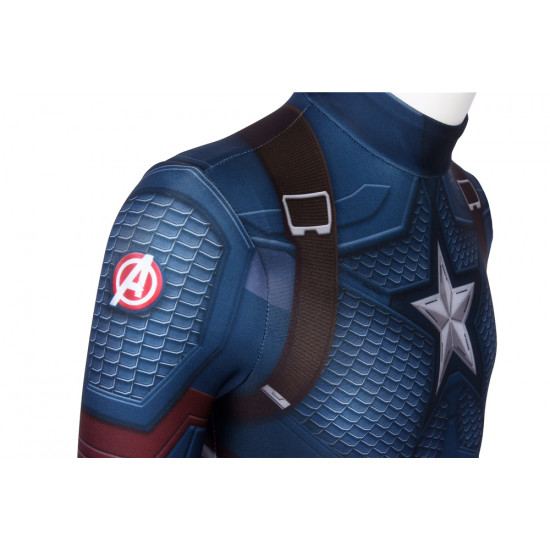 Avengers: Endgame Captain America Kids 3D Zentai Jumpsuit