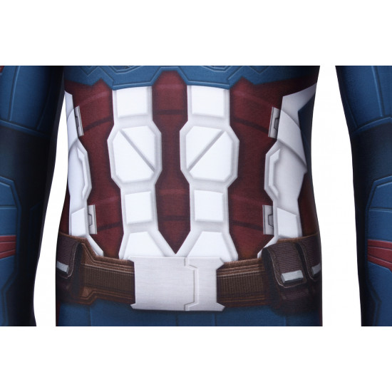 Avengers: Endgame Captain America Kids 3D Zentai Jumpsuit