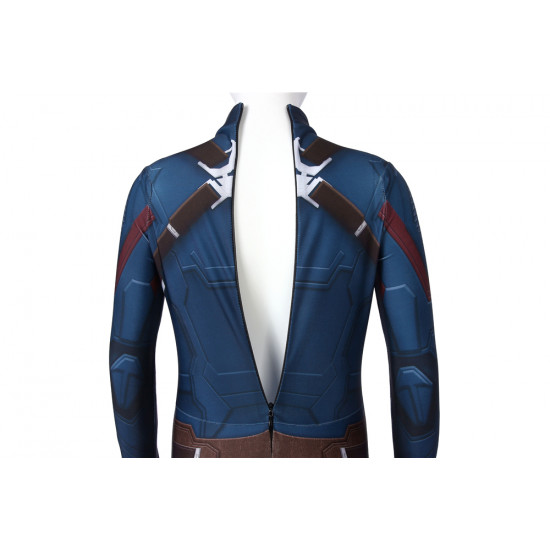 Avengers: Endgame Captain America Kids 3D Zentai Jumpsuit