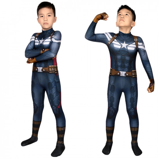 Captain America 2: The Winter Soldier Steve Rogers Kids 3D Jumpsuit Captain America 2: The Winter Soldier Steve Rogers Kids 3D Jumpsuit