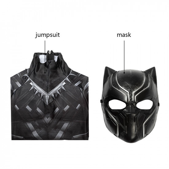 Civil War T'Challa Black Panther Kids 3D Jumpsuit Civil War T'Challa Black Panther Kids 3D Jumpsuit