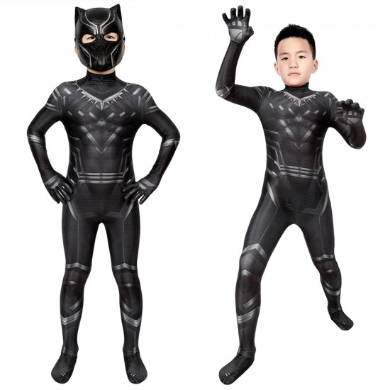 Civil War T'Challa Black Panther Kids 3D Jumpsuit Civil War T'Challa Black Panther Kids 3D Jumpsuit