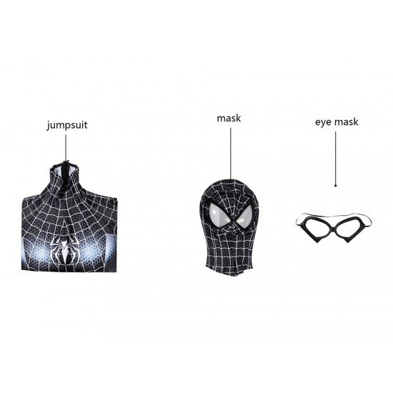 Female Spiderman Black Cat Venom 3D Jumpsuit