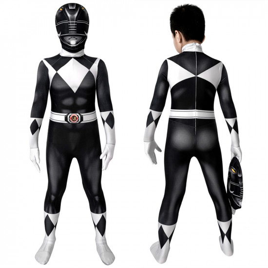 Power Rangers Zack Black Ranger Kids 3D Jumpsuit Power Rangers Zack Black Ranger Kids 3D Jumpsuit