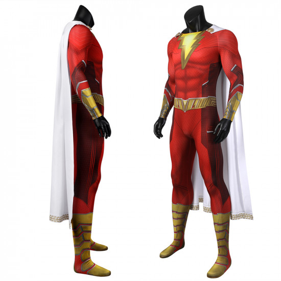 Shazam Fury of the Gods Shazam Cosplay Suit 3D Jumpsuit Shazam Fury of the Gods Shazam Cosplay Suit 3D Jumpsuit