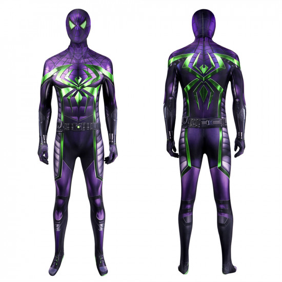 Spider-Man Miles Morales Purple Reign Suit Cosplay Jumpsuit Spider-Man Miles Morales Purple Reign Suit Cosplay Jumpsuit
