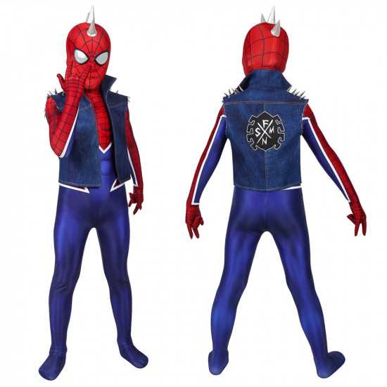 Spider-Man PS4 Spider-Punk Kids 3D Zentai Jumpsuit Spider-Man PS4 Spider-Punk Kids 3D Zentai Jumpsuit