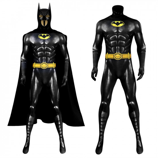 The Flash Batman Bruce Wayne Michael Keaton Jumpsuit with Cloak The Flash Batman Bruce Wayne Michael Keaton Jumpsuit with Cloak