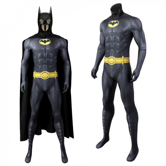 The Flash Bruce Wayne Michael Keaton Batman Jumpsuit with Cloak The Flash Bruce Wayne Michael Keaton Batman Jumpsuit with Cloak