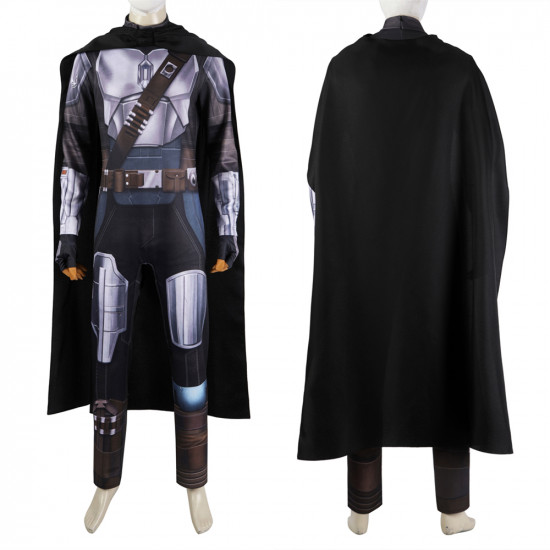 The Mandalorian 3 Mandalorian Din Djarin Jumpsuit with Cloak The Mandalorian 3 Mandalorian Din Djarin Jumpsuit with Cloak