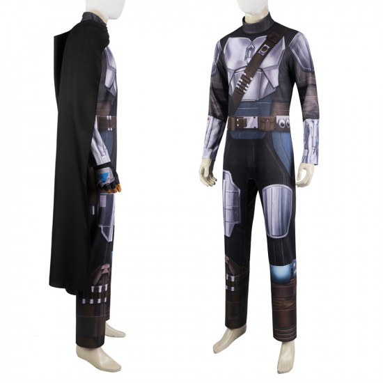 The Mandalorian 3 Mandalorian Din Djarin Jumpsuit with Cloak The Mandalorian 3 Mandalorian Din Djarin Jumpsuit with Cloak