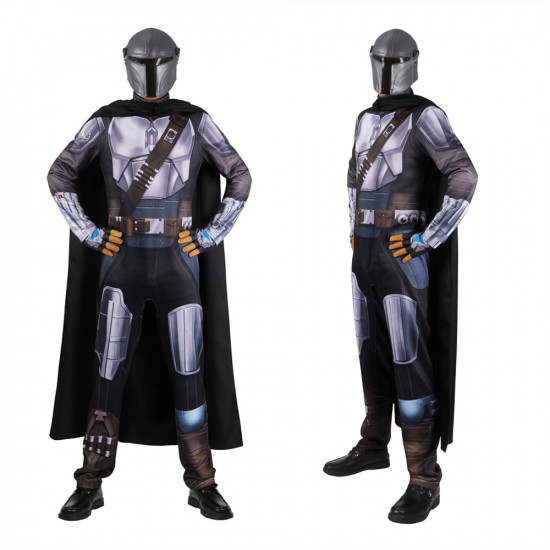 The Mandalorian 3 Mandalorian Din Djarin Jumpsuit with Cloak The Mandalorian 3 Mandalorian Din Djarin Jumpsuit with Cloak