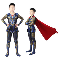 Thor Love and Thunder Thor Cosplay Kids Jumpsuit with Cloak Thor Love and Thunder Thor Cosplay Kids Jumpsuit with Cloak